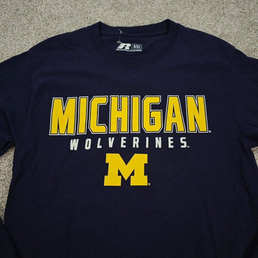 Russell Athletic Michigan Wolverines Long Sleeve T Shirt SM NCAA‎ College NWOT
